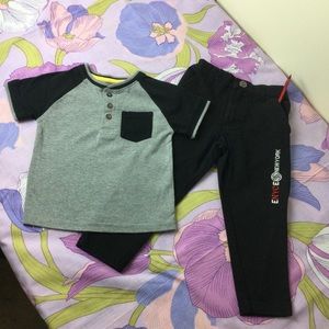 Like New ENYCE NY 2 Pz Set Toddler Boy dress pants & Tee 2T